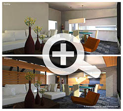 Existing vs. Proposed, Modern Kitchen Computer Visualization